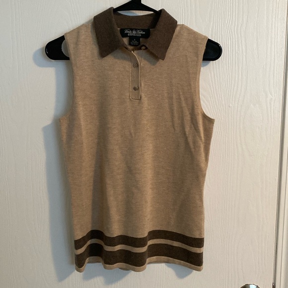 Brooks Brothers Tops - Brooks Brothers women’s sleeveless silk cashmere collared sweater size small
